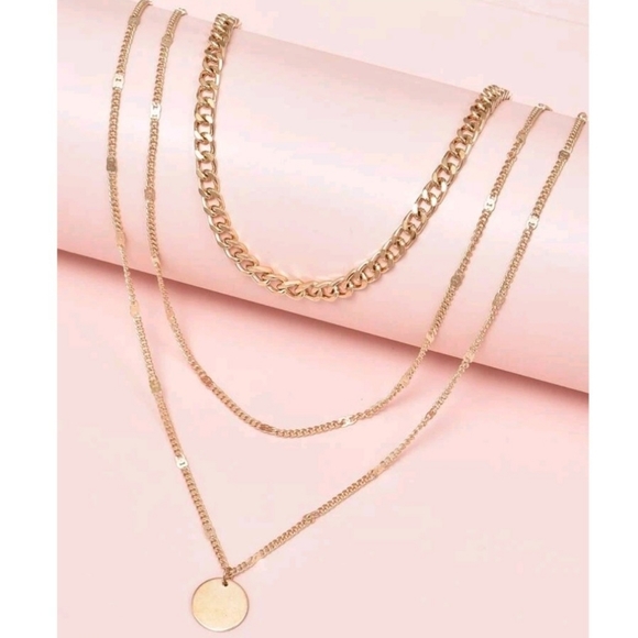 💖 2/$30 SALE disc charm layered gold necklaces - Picture 10 of 13